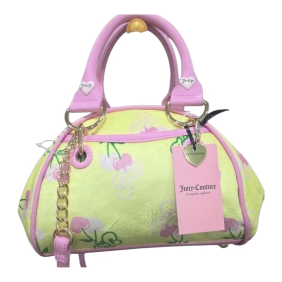 Juicy Couture Handbags - Juicy Couture Yellow Bowler Satchel with Pink Cherries